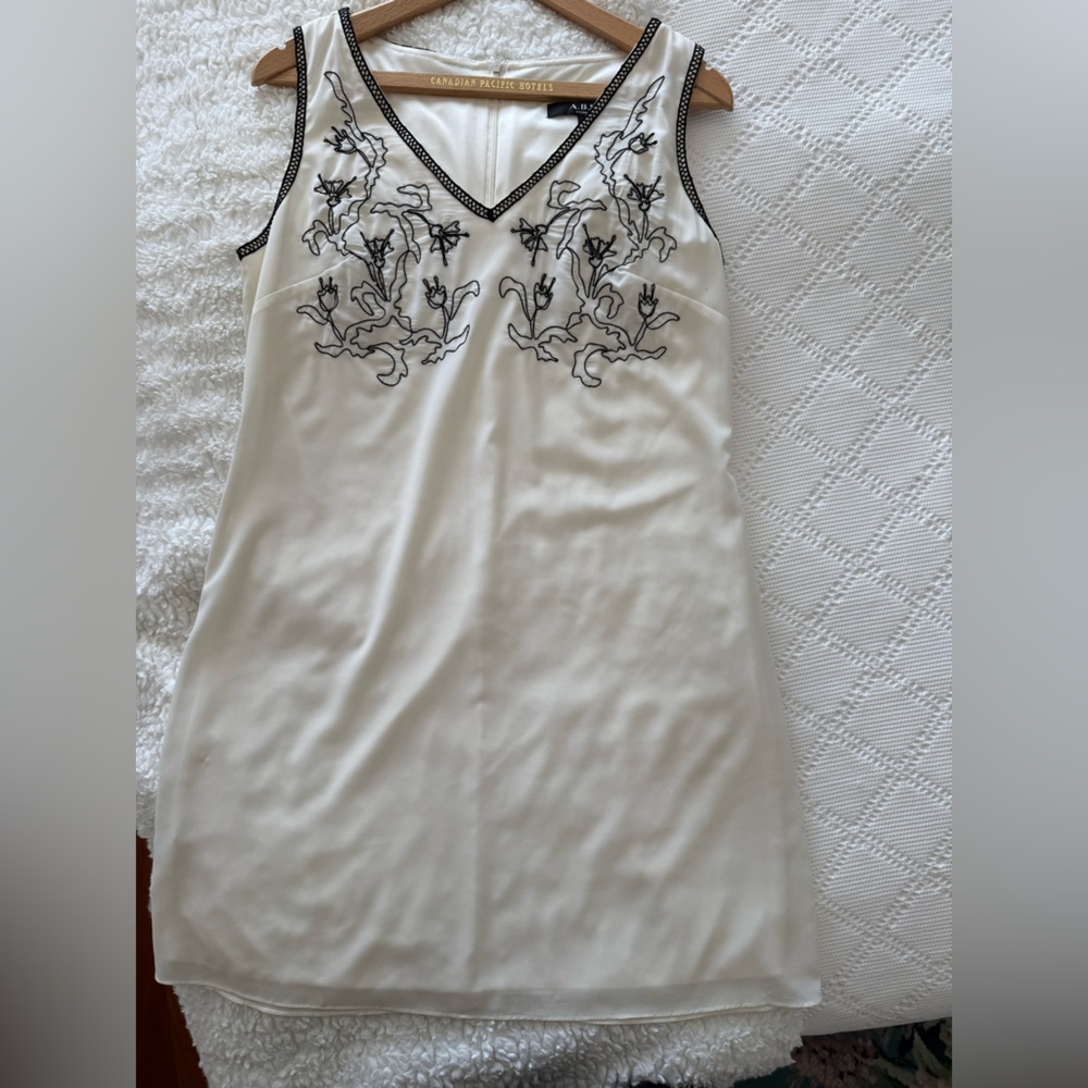 ABS Dress with Black Embroidery embellishment